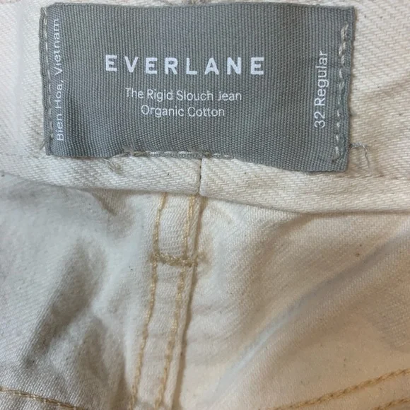 Everlane Womens Ecru Beige Jeans Size 32 The Rigid Slouch Organic Cotton EUC. - Picture 6 of 6